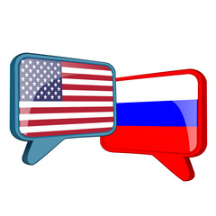 American and Russian flags