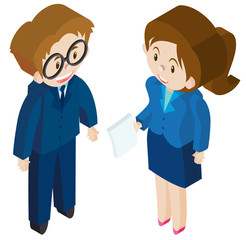 3D design for businessman and woman