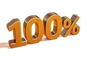 3d Gold 100 Hundred Percent Discount Sign
