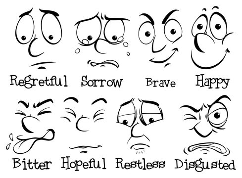 Human face with different emotion