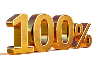 3d Gold 100 Hundred Percent Discount Sign