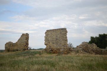 Giant ruins with blue sky