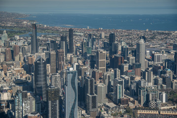 Fototapeta na wymiar Aerial view of Melbourne city, Australia