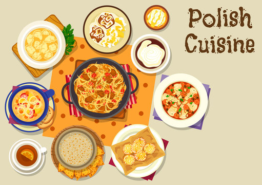 Polish cuisine lunch icon for menu design