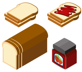 3D design for bread and strawberry jam