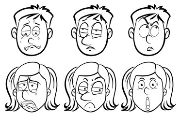 People with different facial expressions