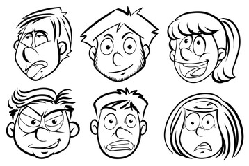 Faces of men and women