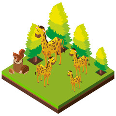 Obraz na płótnie Canvas 3D design for giraffes in the zoo