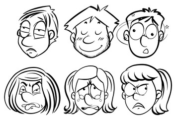 People with different facail expressions