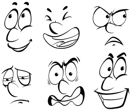 Different emotions on human face