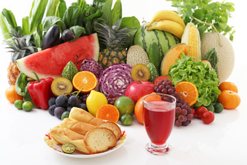 新鮮な野菜と果物　
