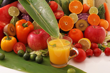 新鮮な野菜と果物　
