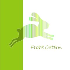 Ostern Osterfest Osterfeier - Osterhase springt aus dem Versteck - frohe Ostern - Karte Anhänger Gruß