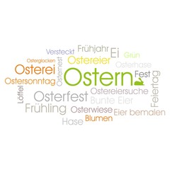 Ostern Osterfest Osterfeier - Wolke Schrift Wandtatoo Geschenkkarte Sinnbild