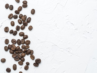 brown coffee beans with copy space
