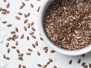 Flax seeds with copy space