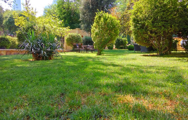 Summer cafe in one of the parks in Baku