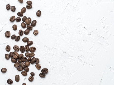 brown coffee beans with copy space