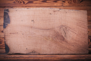 blank oak old wood board on fir background
