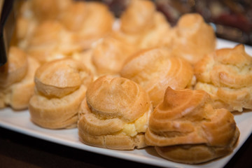 baking from flour on a white plate