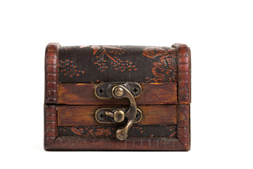 Wooden treasure chest locked.