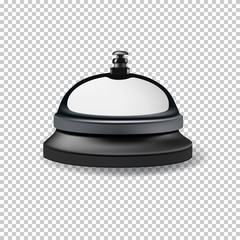 Vector realistic reception bell isolated on transparent background.
