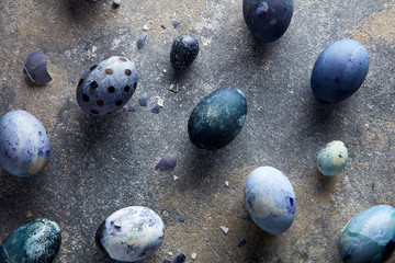 eggshells and blue eggs