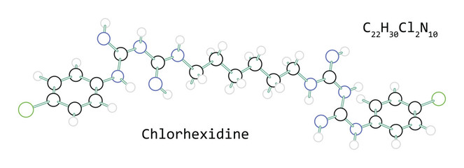 molecule C22H30Cl2N10 Chlorhexidine