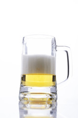 Beer glass for beer day concept isolated on white backgrounds