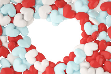 Valentine's Day heart-shaped background. 3D illustration.