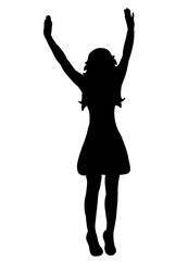  silhouette girl rejoices