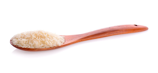 rice in wood spoon