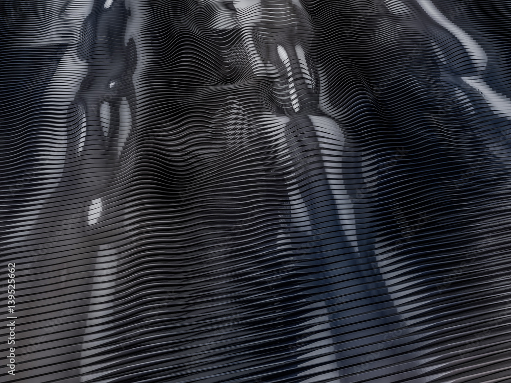 Poster abstract swirly black shape background. 3d rendering