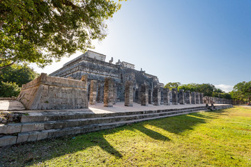 Fototapeta na wymiar Temple of the Warriors (Templo de los Guerreros). Chichen Itza archaeological site, Yucatan peninsula, Mexico.
