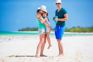 Young family on beach vacation