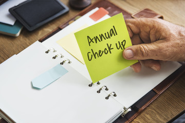 Annual Check Up Yearly Evaluation Assessment Concept