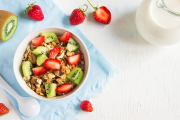 Homemade granola with fruits