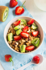 Homemade granola with fruits
