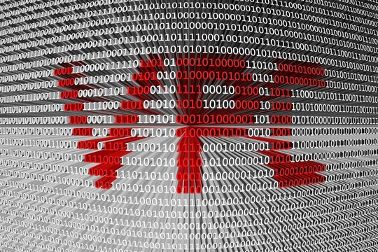 vpc in a binary code 3D illustration