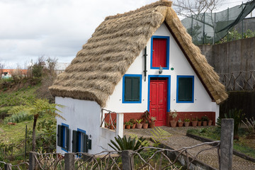 Fototapeta na wymiar Typical houses in Santana, Madeira