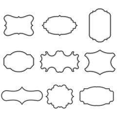 Set of blank vintage frames. Gift tags. Paper labels. Flat design. isolated vectors. 
