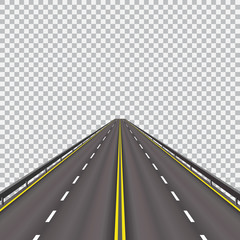Fototapeta na wymiar High-speed highway in the future. Isolated on a checkered background. illustration
