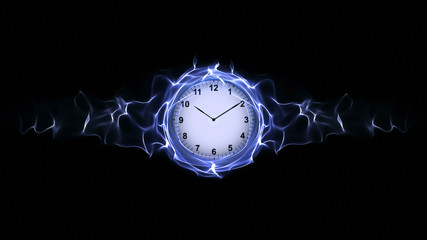 Clock in Fibers, Time Concept, Computer Graphics
