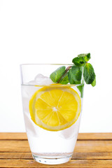 Refreshing summer mocktails or cocktails isolated on white