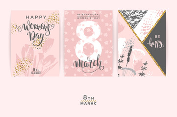 International Women s Day. Vector templates.