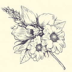 Vintage Vector Flowers