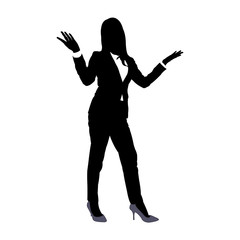 Business woman vector silhouette