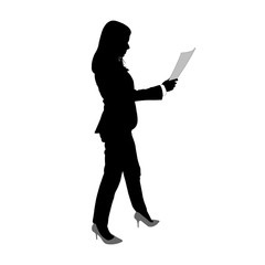 Business woman vector silhouette