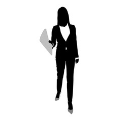 Business woman vector silhouette
