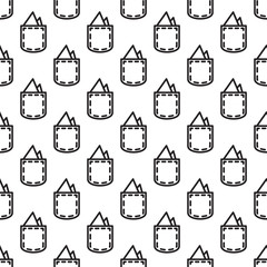 Pocket square gentleman seamless vector pattern. Black and white texture for apparel and fabric.